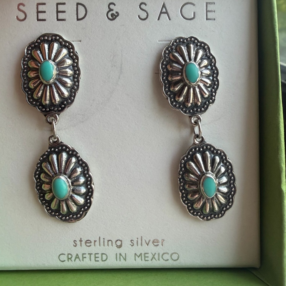 Turquoise Sterling Silver Drop Earrings